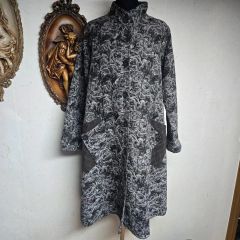 びーどろぽえむ モチーフ編み 刺繍 ツイードコート フラワーレース 