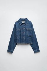 新品☆ZARA ザラ クロップド丈デニム ジャケット Gジャン Mサイズ 