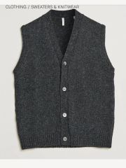 OVY Cotton Wool V-neck Knit Vest チャコールM - メルカリ