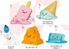 とけちゃうズ マスコットフィギュア ニューカラーver. × 全5種セット フルコンプ ガチャガチャ カプセルトイ アイスキャンディー(いちご) キャンドル(ブルー) アイスクリーム(チョコミント) チェダーチーズ アイスブロック(ブルー)