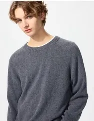 UNIQLO ラムクルーネックセーター XL グレー