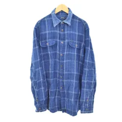 ポロ ラルフローレン POLO RALPH LAUREN シャツ 長袖 チェック L 青 ブルー ■ECD003