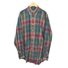 ラルフローレン RALPH LAUREN シャツ 長袖 チェック S 緑 グリーン ■ECD003