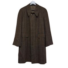 A.P.C（アーペーセー）チェック柄 ステンカラーコート ブラウン - メルカリ