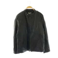 ナノユニバース nano universe シングルライダースジャケット 上着 合成皮革 M ブラック スタンドカラー /OK ■OS ■ECB004