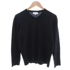 カルバンクライン CALVIN KLEIN 美品 ニット セーター M 黒 ブラック Vネック 長袖 無地 /IL ■ECG004