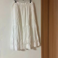 LAUREN RAIPHLAUREN ホワイト コットン フレアロングスカート - メルカリ