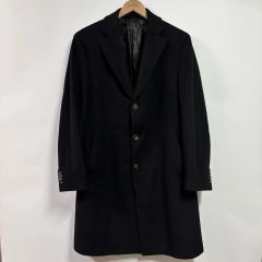 本人期】ヘルムートラング チェスターコート 比翼 ネイビー ウール