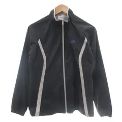 アディダス adidas ブルゾン ジャケット M 黒 ブラック スタンドカラー 長袖 ジップアップ /NL ■ECF004