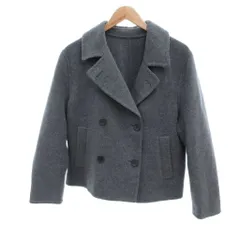 ユニクロ UNIQLO 美品 ピーコート ウール L グレー ダブルブレスト 長袖 ラペルカラー /IL ■ECF004のサムネイル