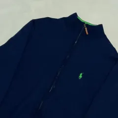 L ポロラルフローレン ツーウェイ コットン フルジップアップ セーター