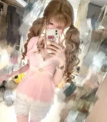 姫ギャル いちごミルク ピンクレースリボン トップス