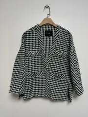 マージュ ヘリンボーン 白&ダークグリーン&ブラック ジャケット (S)のサムネイル