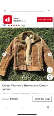 DIESEL ムートン ジャケット DIESEL brown cream jacketのサムネイル