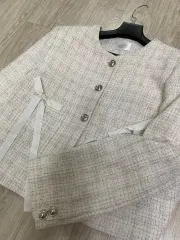 出品) ポケット リボン ツイード ジャケット