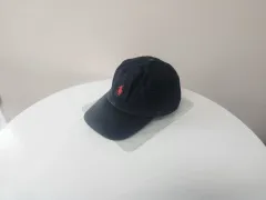 帽子)POLO RALPH LAUREN(ポロラルフローレン) ブラック レッドポニー ボールキャップ 色あせ あり