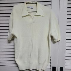 専用クロスクローゼット スキッパーニットポロシャツ 白 Lサイズ
