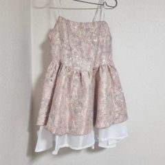 Betty ベロア調ミニワンピース ピンク グレー 66 - メルカリ