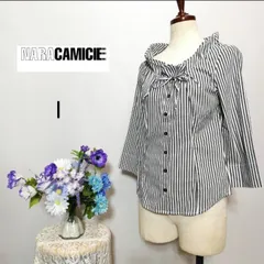 ナラカミーチェ　極上美品　七分袖ブラウス　ストライプ柄　Мサイズ