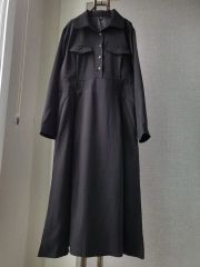 極美品】＆LOVE フリルシャツワンピース ベルト ブラック 羽織り