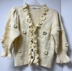 INGEBORG カネコイサオ立体フラワーモチーフ ニットカーディガン