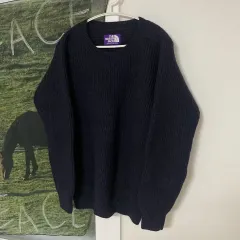 THE NORTH FACE ザノースフェイス パープル ラベル ネイビー ニット Mのサムネイル