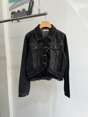 美品】ピンクハウス チュールレース セーラーカラーデニムジャケット