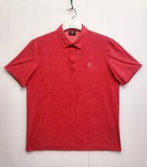 5525golf 半袖 ジップ ポロシャツ 赤 ゴルフ メンズ 新品タグ付き