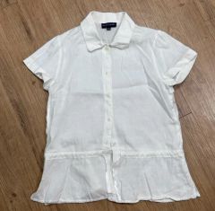 極美品】ラルフローレン 刺繍レースリネンシアーブラウス ピンタック 