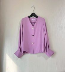 アドーア/ルフィル】ハイツイストウールボイルブラウス/ボリューム 