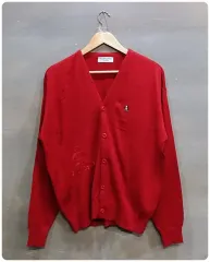 F MUNSINGWEAR マンシングウェア 刺繍 ロゴ パータン コットン ニット カーディガンのサムネイル