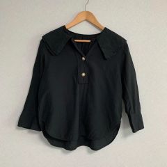 美品 AVIE アビィ シャツ ブラウス 腕クシュクシュ ブラック 日本製 