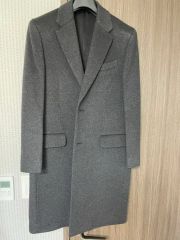 ISAIA Napoli チェスターコート ヘリンボーン グレー - メルカリ