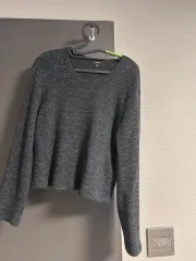 Vince ヴィンス セミクロップド コットン ニット チャコール mのサムネイル