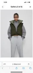 ZARA ザラ クロップド リバーシブル ダウン ベスト ハイネック