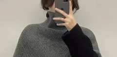 ニット タートルネックウォーマー