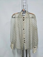 高級 WEILL ヴェイユ 完売 シアードット柄ブラウス カットジャガード 