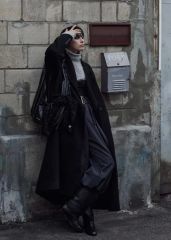 希少 川久保玲着用 コムデギャルソン フェイクレザー 穴あきコート