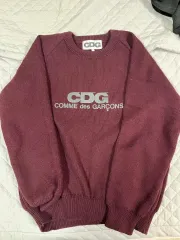 XL 꼼데가르송 CDG ニット ラウンドネック (バーガンディ)のサムネイル