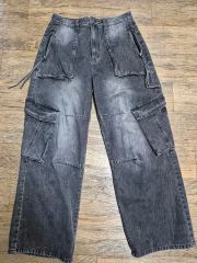 3 YOUNGLA ユーティリティ デニムカーゴパンツ 黒1 | Mercari