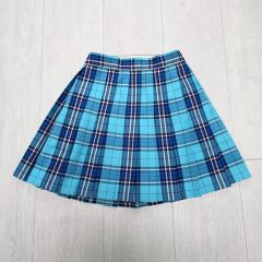 メゾピアノ チェック柄 プリーツスカート 水色 160 - メルカリ