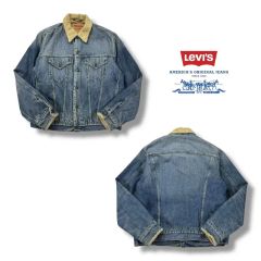 80s Levi's デニムジャケット 70649-0317 襟レザー 濃紺 - メルカリ