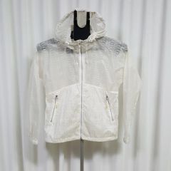 ニコアンド ナイロン刺繍レースブルゾン オフホワイト - メルカリ