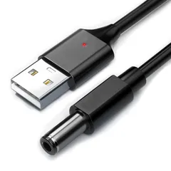 XMHL USB電源ケーブル Type-A QCトリガーケーブル 【QC2.0対応】 DC プラグ 外径5.5mm/内径2.5mm 2.1mm 9V 12V (インジケーターライト付き, 12V)