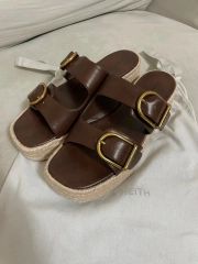 Chloe クロエ リング付き黒フラットサンダル37 - メルカリ