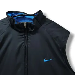 M NIKE ナイキ ゴルフ ブラック スウッシュ ジップアップ ベスト