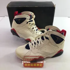 04w6896∞※【中古】 鑑賞用 ジャンク品 NIKE AIR JORDAN 7 ナイキ エアジョーダン 7 バルセロナオリンピック 130157-110 ホワイト/ネイビー/トゥルーレッド 26cm スニーカー  【八王子店】