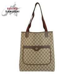 【美品】GUCCI トートバッグ ベージュ スプリーム シェリーライン GUCCI グッチ ヴィンテージ シェリーライン ベージュ グレー GG
