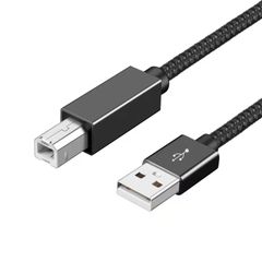 USB プリンターケーブル 3m LpoieJun USB2.0ケーブル タイプAオス - タイプBオス 高耐久性 ナイロン編み 480Mbps高速データ転送 Canon、エプソン、ブラザー などのプリンター Fax 複合機 スキャナーに対応 (グレー)