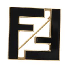 極美品】フェンディ ブローチ フォーエバー FFロゴ ブラックメタル